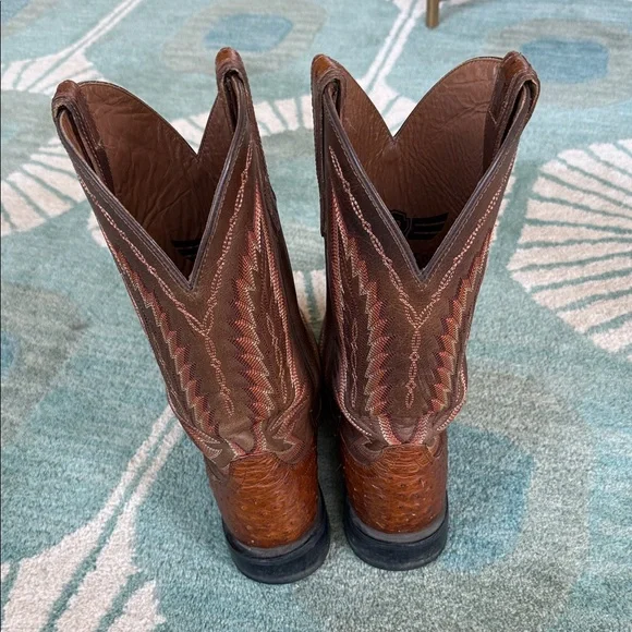 Ariat Brown Ostrich Leather Cowboy Boots